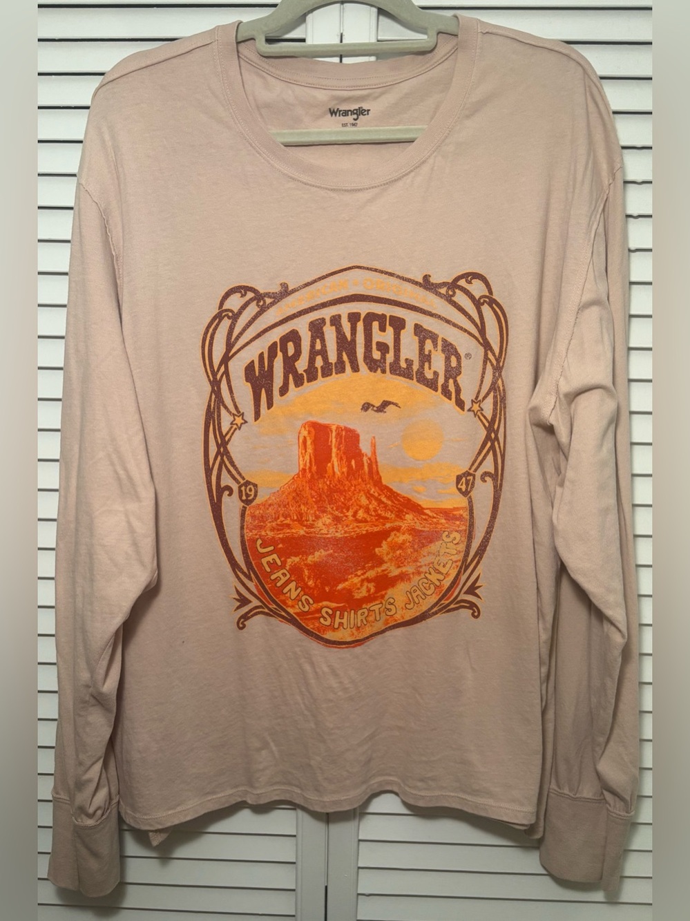 Wrangler Light Long Sleeve Graphic Tee with Desert Motif